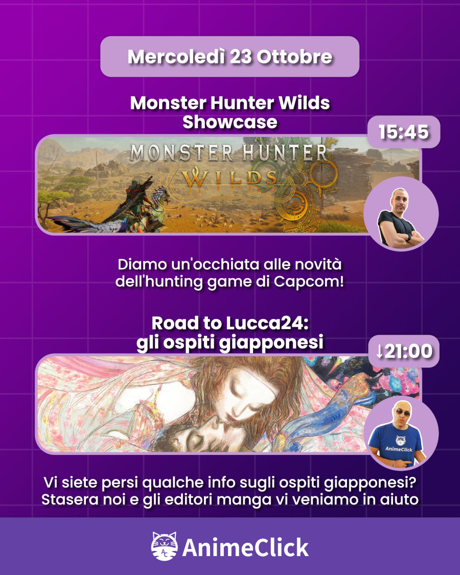 AnimeClick su Twitch: programma dal 15 al 21 ottobre AnimeClick su Twitch: programma dal 15 al 21 ottobre